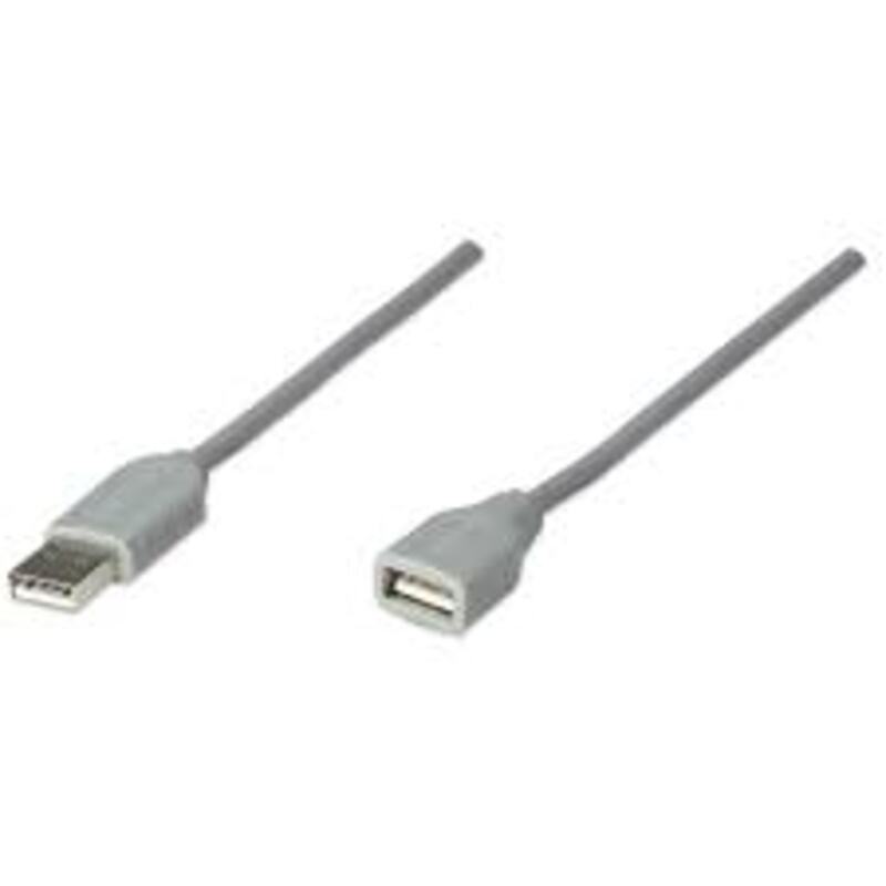 CABLE MANHATTAN MOD 340960 USB 1.1 EXTENSION 4.5 MA MACHO-A HEMBRA COLOR GRIS 340960