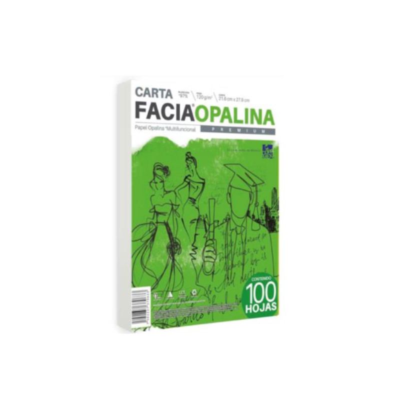 OPALINA PREMIUM, S/M, TAMAÑO CARTA, 120 GR CON 100 HOJAS COLOR BLANCO    7502237370633
