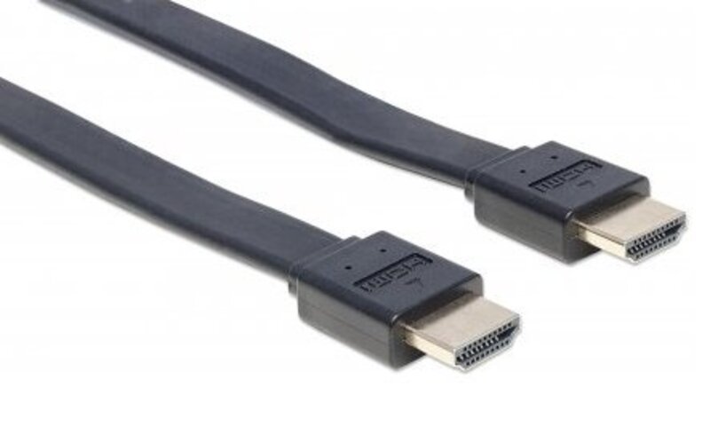 CABLE MANHATTAN MOD 394390 HDMI, 50CM, PLANO, COLOR NEGRO 394390