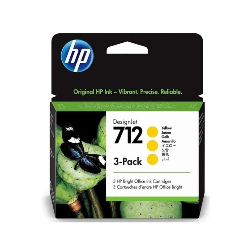 CARTUCHO HP MOD 712, DESIGNJET AMARILLO, 3 PACK DE 29ML, 3ED79A