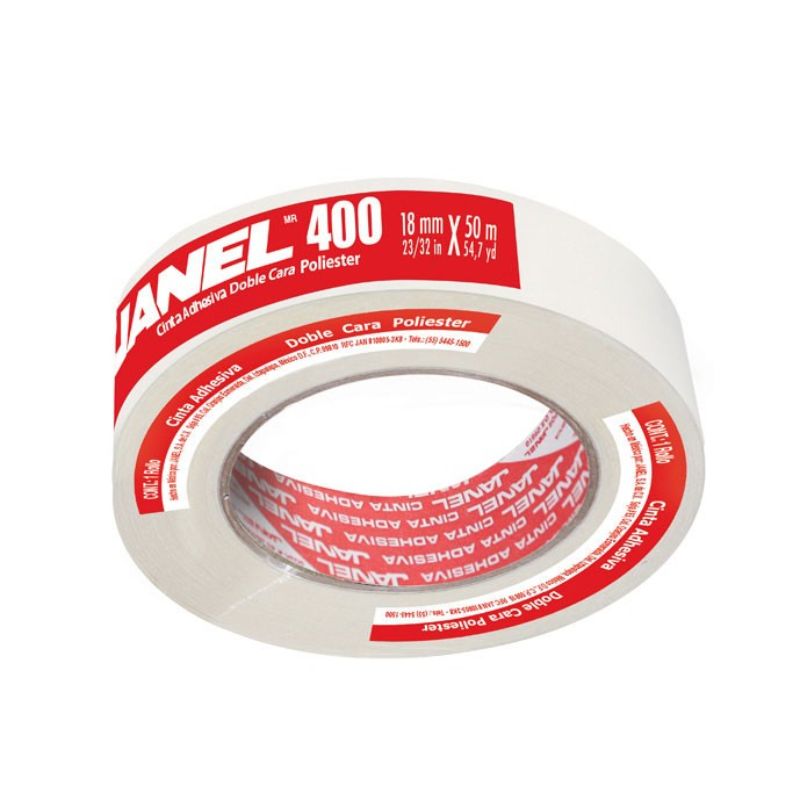 CINTA ADHESIVA JANEL MOD 400 DOBLE CARA DE 18X50 MTS 4001850100