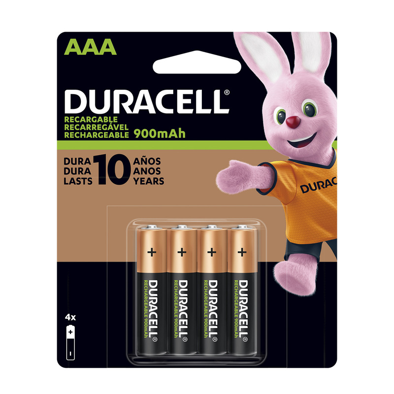 PILA DURACELL RECARGABLE AAA 4 PIEZAS 900MAH 41333031187P