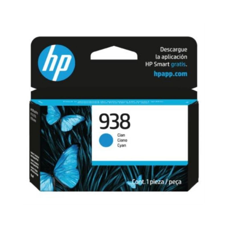 CARTUCHO HP 938 HP OFFICEJET PRO 9110, 9120, 9130, 9720, 9730 COLOR CIAN CAPACIDAD 800 HOJAS APROX, 4S6X5PL