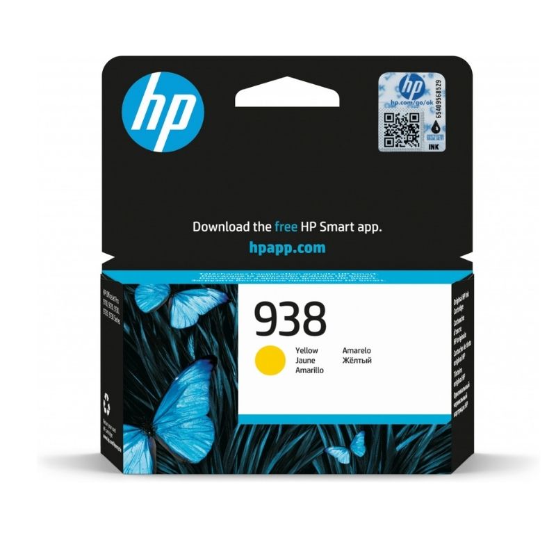 CARTUCHO HP 938 HP OFFICEJET PRO 9110, 9120, 9130, 9720, 9730 COLOR AMARILLO CAPACIDAD 800 HOJAS APROX, 4S6X7PL