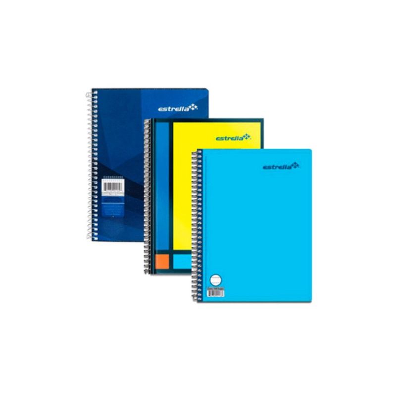 CUADERNO ESTRELLA 602760001787 ESPIRAL FORMA FRANCESA RAYA 100 HOJAS 1 PIEZA 15,3 X 20,5 CM. PAPEL BOND DE 52 G/M2 ESPIRAL MÁS CERRADO SEGURO COILOCK    602760001787