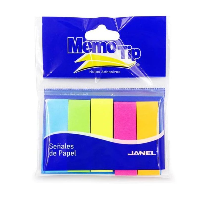BANDERITAS JANEL MEMOTIP SEÑALES DE PAPEL 1.5CM X 5CM COLORES NEON   6470504295