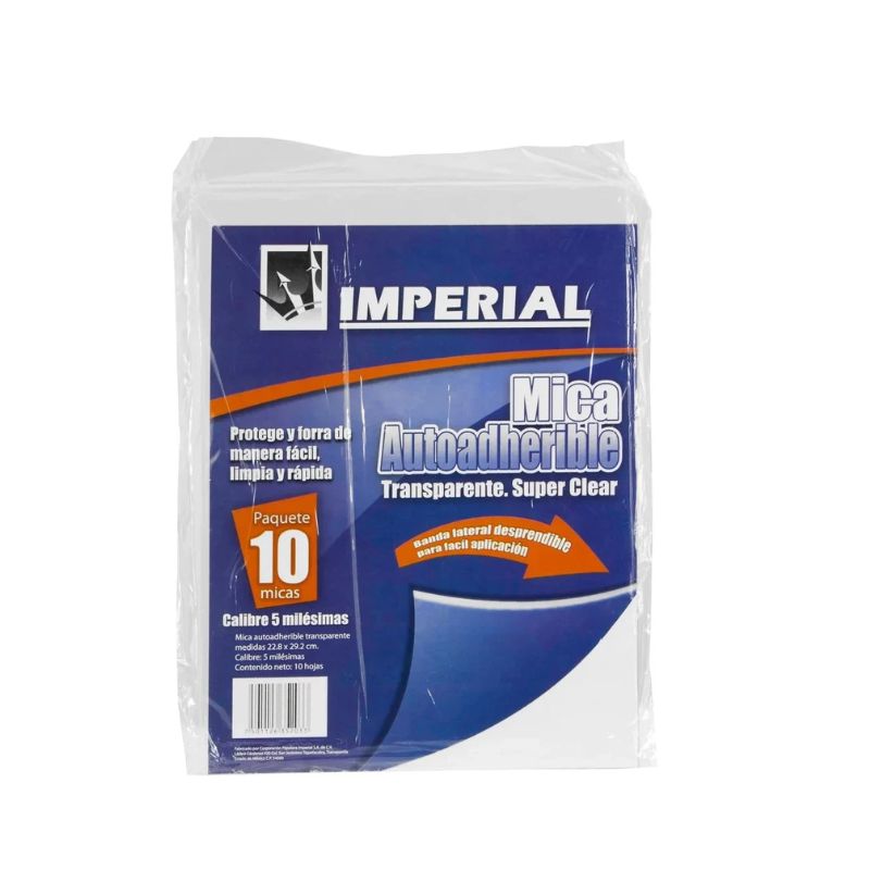 MICA ADHERIBLE IMPERIAL 22*29 CMS. TAMAÑO 5MM PAQUETE CON 10 PIEZAS    7501126352033