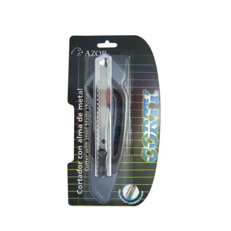 CUTTER AZOR CORTY GRANDE 5500, TAMAÑO 18 MM COLOR GRIS  7501428707043