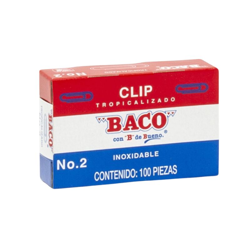 CLIP BACO TROPICALIZADO METALICO NO.2 CON 100 PIEZAS   7501174912005