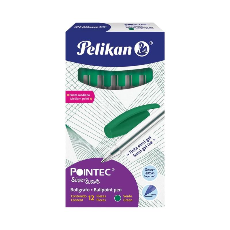 BOLIGRAFO PELIKAN POINTEC VERDE 0.7 MM C/12 962738