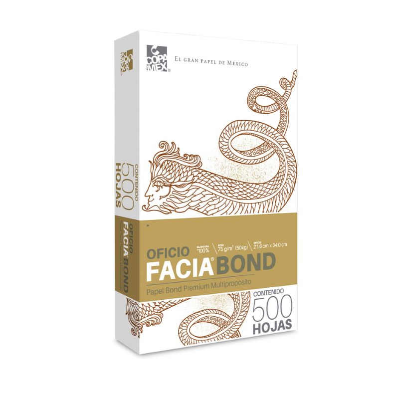 HOJA DE PAPEL COPAMEX FACIA BOND FACIAO TAMAÑO OFICIO COLOR BLANCO CON 10 PAQUETES DE 500H CON 99% DE BLANCURA A8207075012E0MC