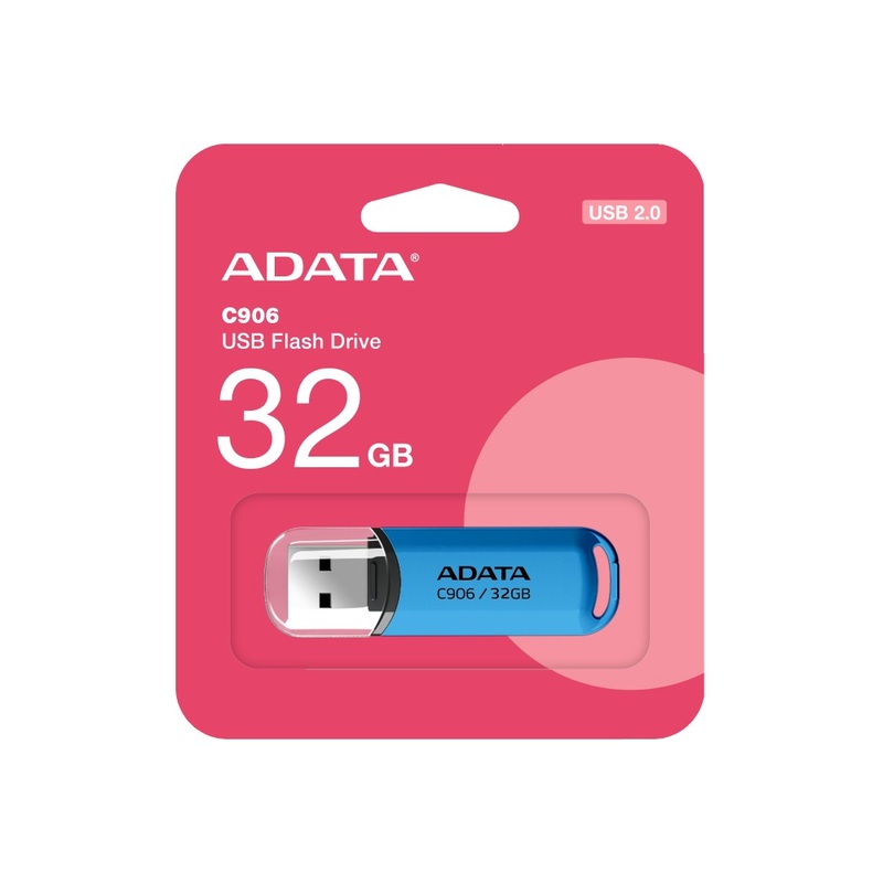 MEMORIA ADATA USB 2.0 DE 32GB C906, DISEÑO CLÁSICO Y COMPACTA. NP. AC906-32G-RWB COLOR AZUL, AC906-32G-RWB
