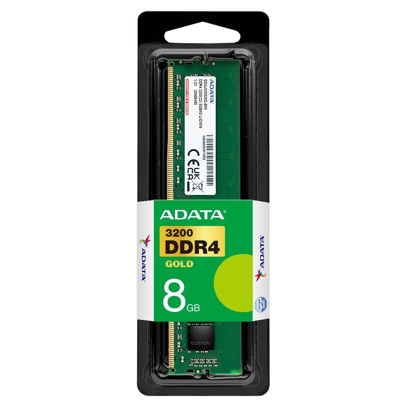 MEMORIA RAM ADATA AD4U32008G22-SGN 8GB DDR4, 3200MHZ, UDIMM, CL-22, AD4U32008G22-SGN