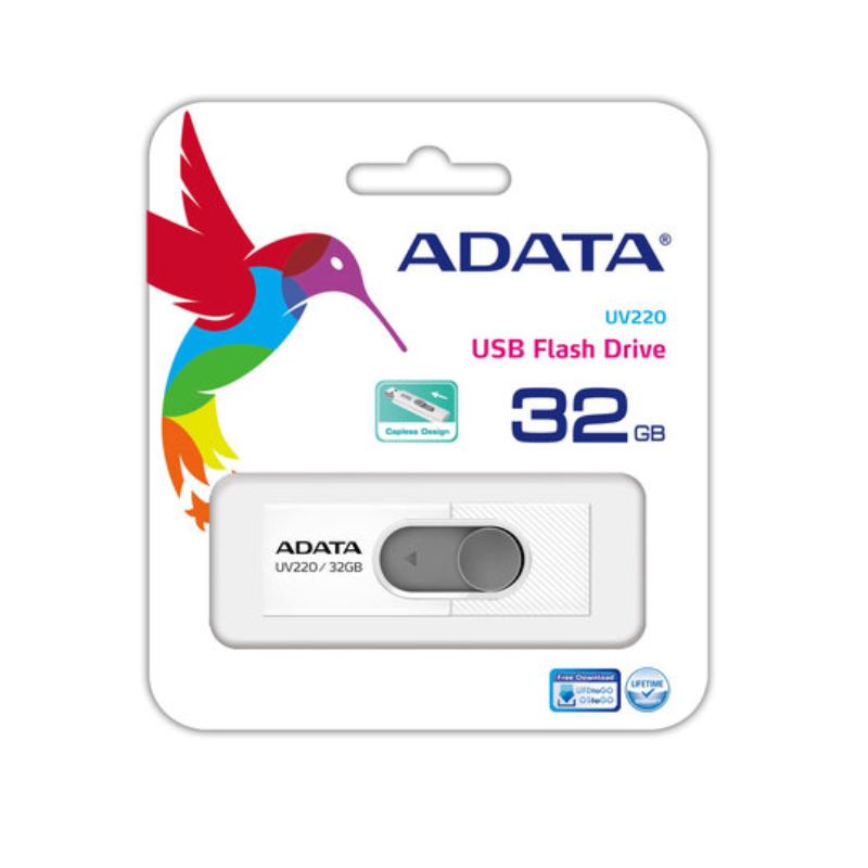 MEMORIA ADATA MOD FLASH, USB 2.0, AUV220, 32GB, BLANCO GRIS   AUV220-32G-RWHGY