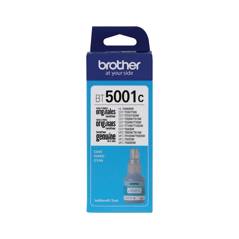 TINTA BROTHER MOD BT5001C, SERIES DCPT300, DCPT500W, DCPT700W, MFCT800W, 5000 PAGINAS CYAN BT5001C
