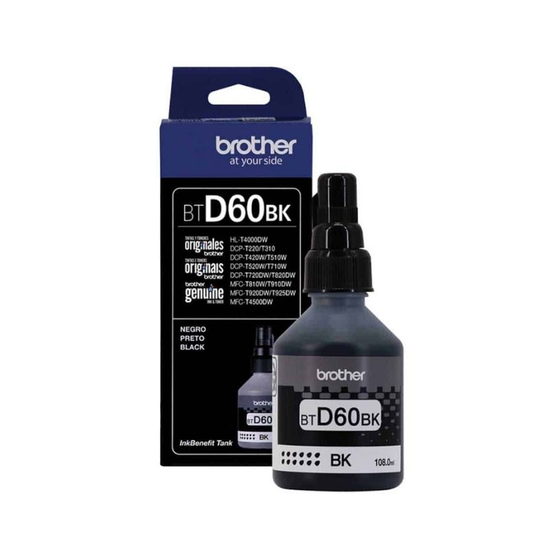 TINTA BROTHER MOD D60BK, ALTO RENDIMIENTO, HASTA 6500 PAGINAS, SERIES DCPT310/ DCPT510W/ MFCT910DW, COLOR NEGRO BTD60BK   