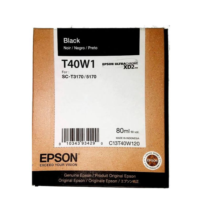 CARTUCHO EPSON MOD T40W, ULTRACHROME XD2 ORIGINAL - NEGRO- INYECCION DE TINTA - ALTO RENDIMIENTO, T40W120