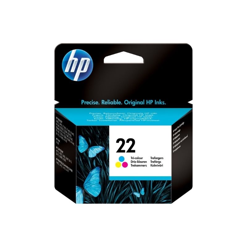 CARTUCHO HP MOD 22, SERIES F335, F340, F350, F380, D1330, D1360, D1341, D1420, D1430, D1455, D1520, D1560, F2110, F2140, F2180, F2210, F2240, D2320, D2330, D2345, D2360, D2430, D2445, D2460, 3910, 3915, 3930, 3930V, 3940, 3940V COLOR C9352AL-CADU