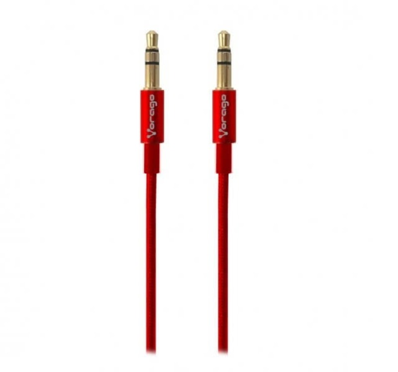 CABLE VORAGO MOD CAB-108 AUXILIAR, 1M, 3.5MM, COLOR ROJO CAB-108RD