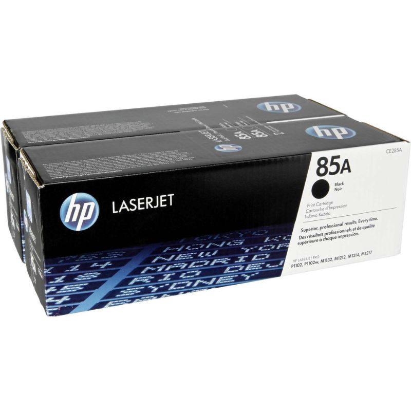 TONER HP MOD 85A, LASERJET M1132/M1212NF/M1217NFW/P1102/P1102W/P1102W DUAL PACK NEGRO   CE285AD