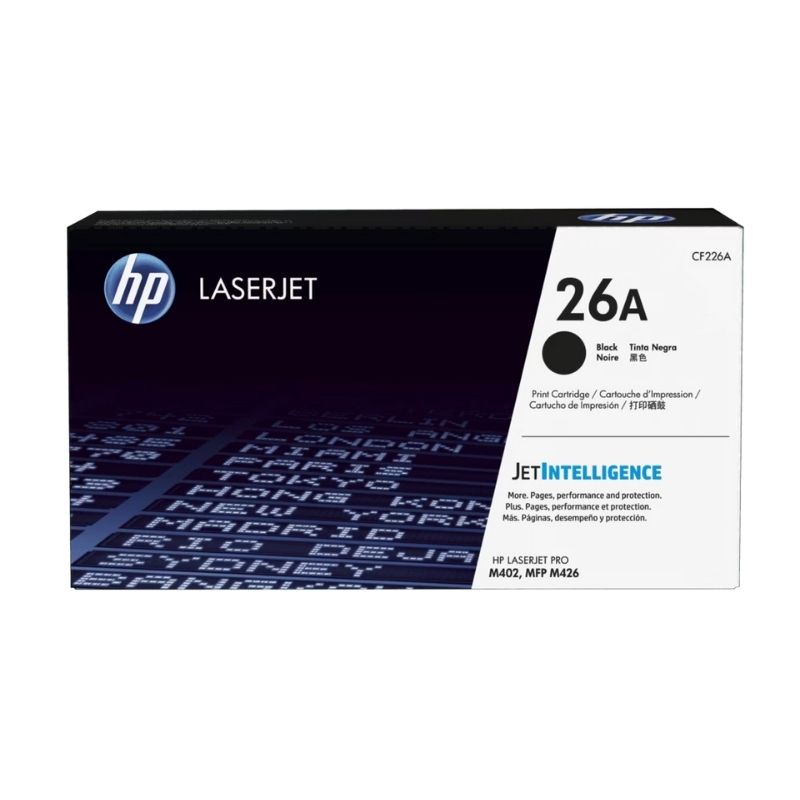 TONER HP MOD 26A, SERIES LASERJET PRO M402, MFP M426, 3100 PAGINAS, COLOR NEGRO CF226A