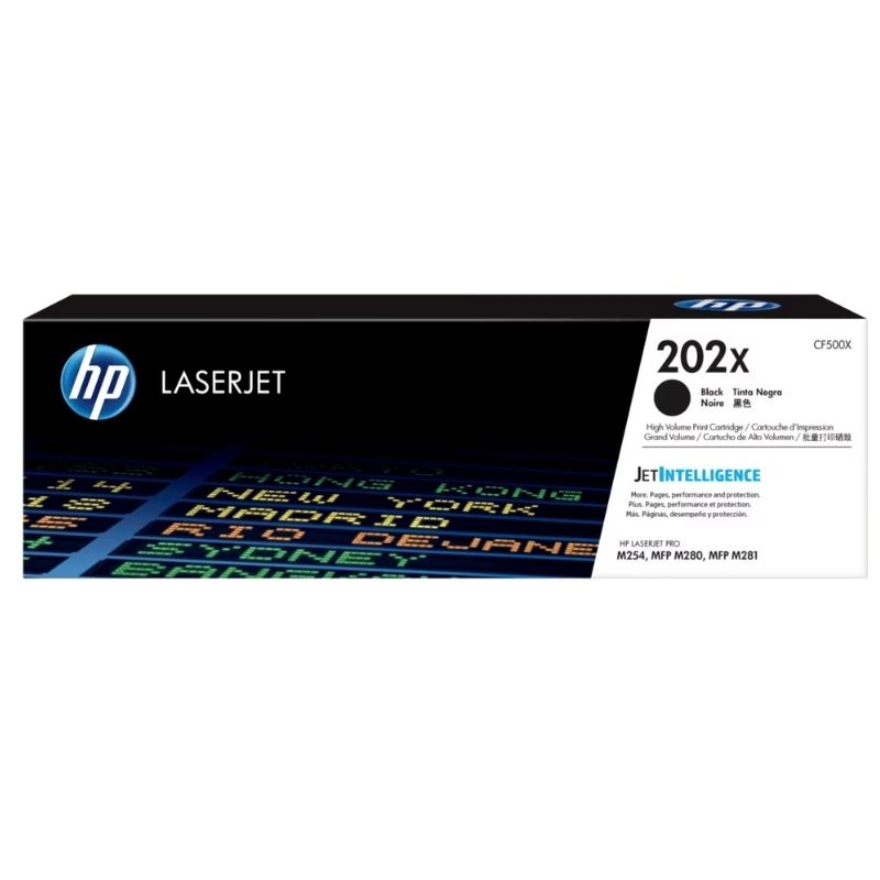 TONER HP MOD 202X, 3200 PAGINAS, SERIES COLOR LASERJET PRO M254DW / M281FDW, COLOR NEGRO CF500X