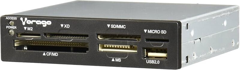 LECTOR DE MEMORIA VORAGO MOD CR-200 INTERNO MEMORY STICK, MICROSD, MMC, MS DUO, SD, XD, USB 2.0      CR-200