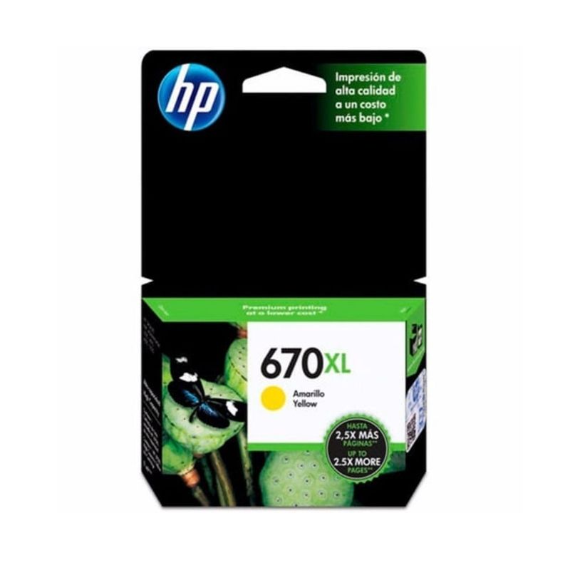 CARTUCHO HP MOD 670XL, SERIES 5525/ 4615/ 4625/ 3525 AMARILLO CZ120AL
