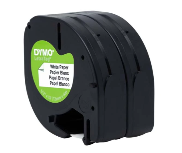 CINTA DYMO LETRATAG DYM-10697  BLANCO 12MM X 4M DYM-10697