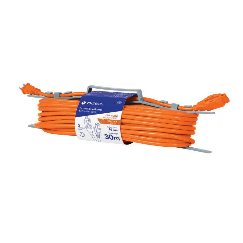 EXTENSION ELECTRICA VOLTECK USO RUDO REFORZADA 30 METROS CALIBRE 16 ER-30X16