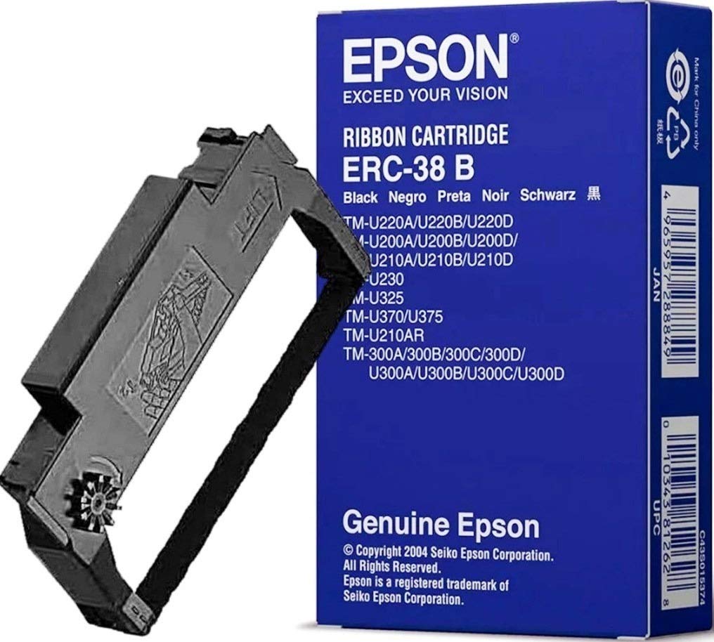 CINTA EPSON MOD ERC-38B SERIES TMU-200D/TM-300/ TM-325/TM-U375 NEGRO ERC-38B