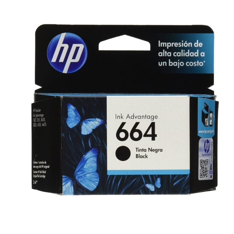 CARTUCHO HP MOD 664, SERIES F5S21A, F5R96A, F5S29A, F5S44A, K4U08A COLOR NEGRO F6V29AL