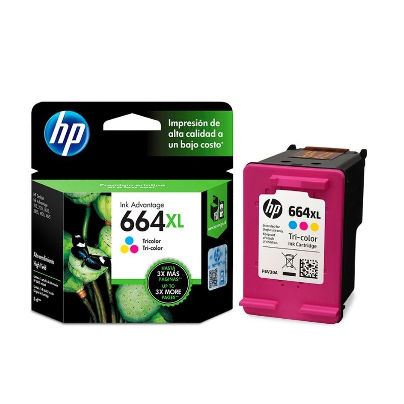 CARTUCHO HP MOD 664XL, SERIES F5S21A, F5R96A, F5S29A, F5S44A, K4U08A TRICOLOR F6V30AL