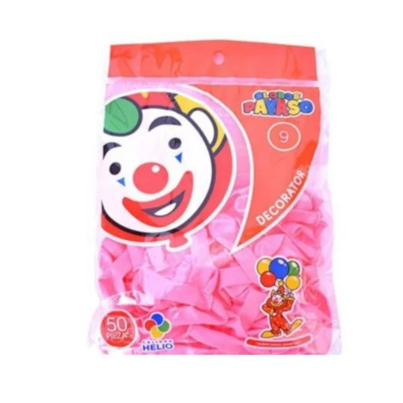 GLOBO PAYASO GLOBO FIESTA C/100 NO. 9 ROSA GLOBN9C100R
