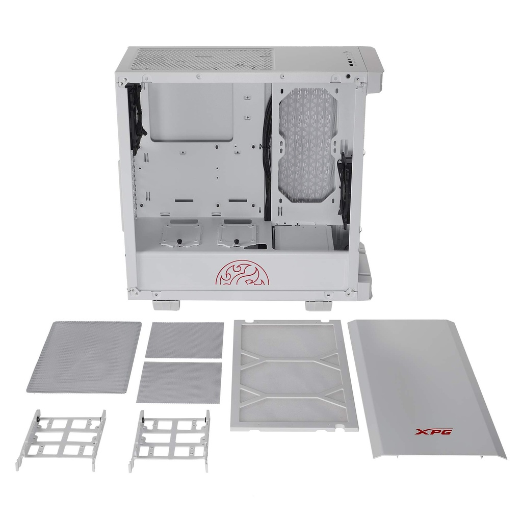 GABINETE XPG INVADER WITHE CRISTAL TEMPLADO ATX USB 3.0 AUDIO HD , COLOR BLANCO