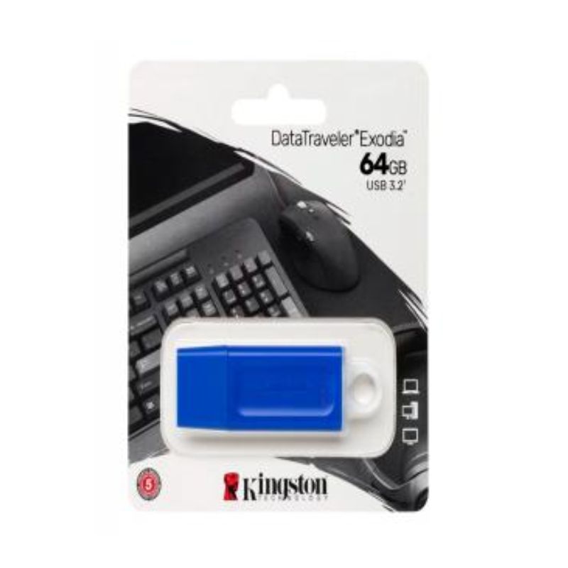 MEMORIA USB KINGSTON DATATRAVELER EXODIA FLASH 64GB USB 3.2 AZUL   KC-U2G64-7GB