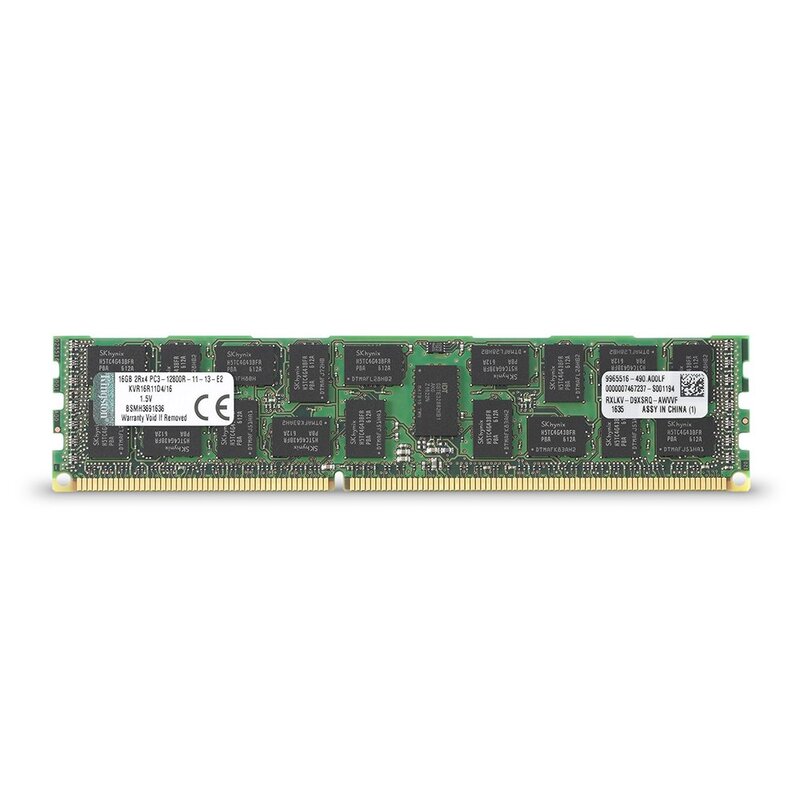 MEMORIA RAM KINGSTON KVR16R11D4/16 TECHNOLOGY VALUERAM 16 GB 1600MHZ DDR3 (PC3-12800) ECC REG CL11 DIMM DR X4 SERVER MEMORY, KVR16R11D4/16