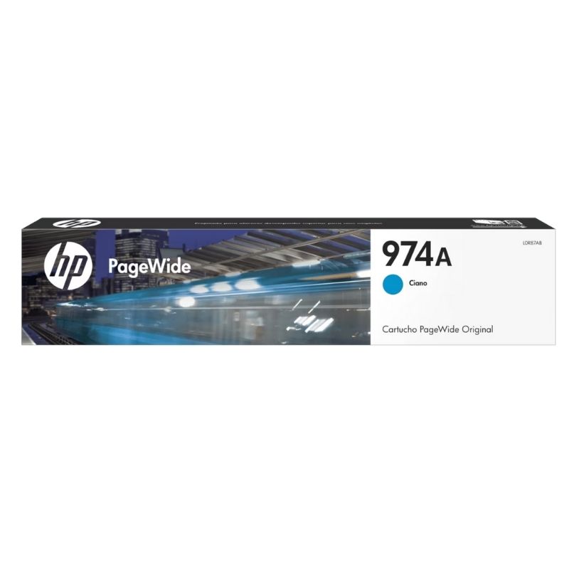 CARTUCHO HP MOD 974A, SERIES PAGEWIDE PRO 400/500, 3,000 PAGINAS, COLOR CIAN L0R87AL