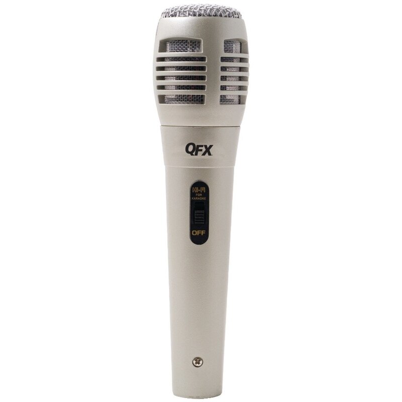 MICROFONO QFX MOD M-104, PROFESIONAL, DINAMICO, UNIDIRECCIONAL, COLOR PLATA      M-104