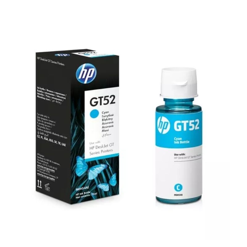TINTA HP MOD GT52, SERIES DESKJET GT 5820, BASADA EN COLORANTES, HASTA 8,000 PAGINAS, COLOR CYAN M0H54AL