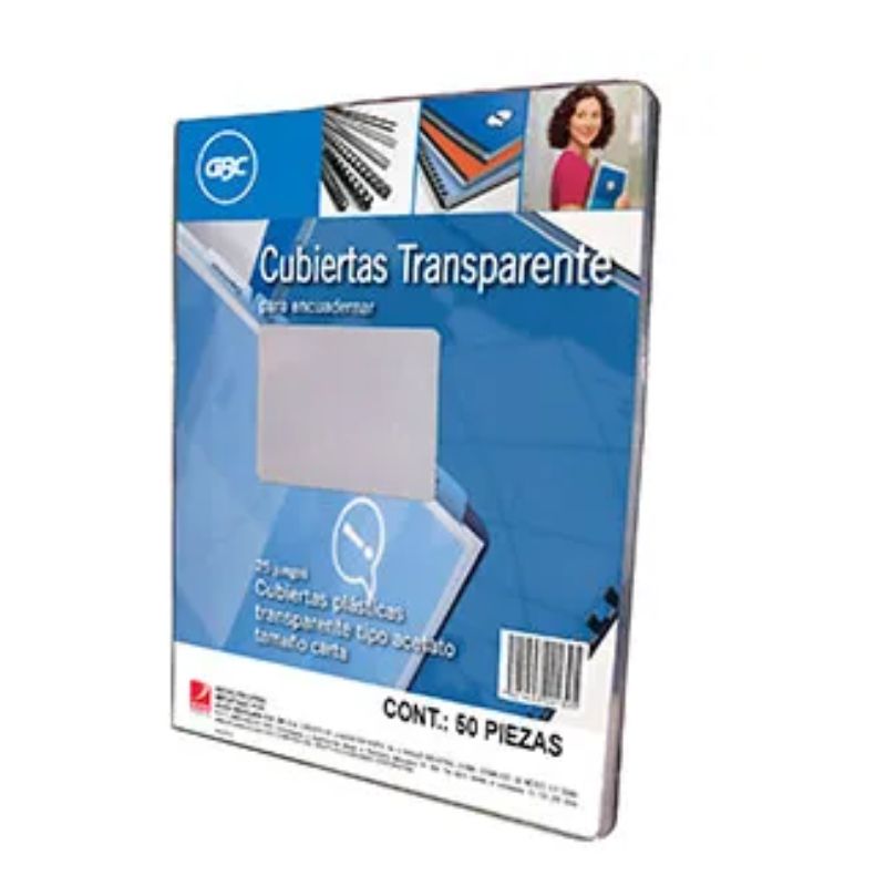 CUBIERTAS GBC M100305, PARA ENCUADERNAR, PLASTICAS, TRANSPARENTES, TAMAÑO CARTA, C/50 PIEZAS, TIPO ACETATO   M100305