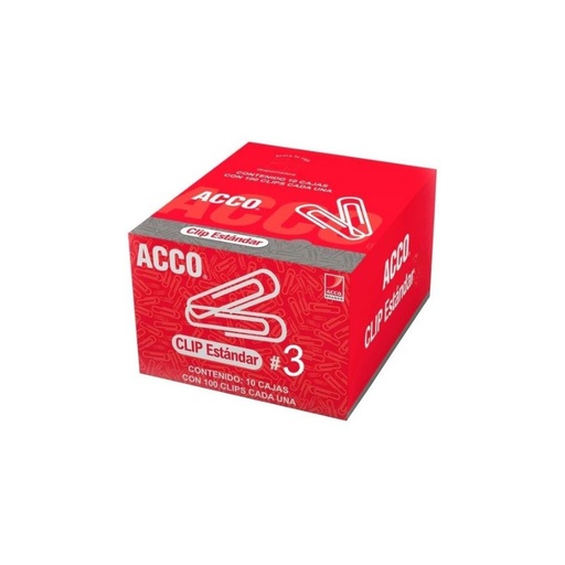[P1670] CLIP ACCO MOD ESTANDAR NO 3 CON 100 PIEZAS P1670