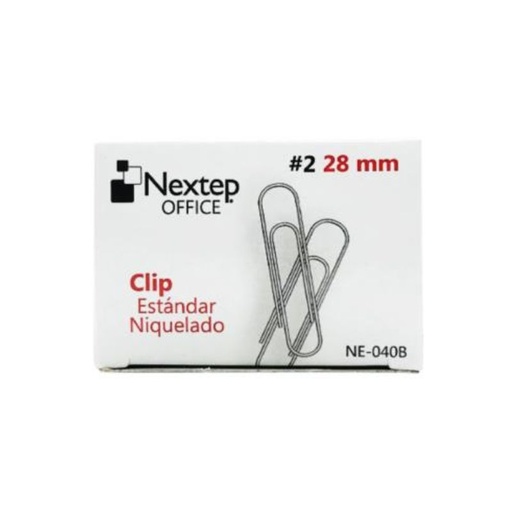 [NE-040B] CLIP ESTANDAR NIQUELADO NEXTEP #2 28MM CON 100 CLIPS    NE-040B
