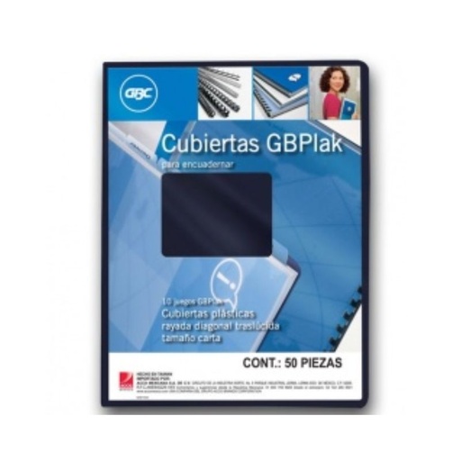 [035637] CUBIERTA GBC P3563 GBPLAK LISO, CUBIERTA PLASTICA, TAMAÑO CARTA, COLOR AZUL MARINO       7501357035637