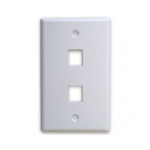 [251702] PLACA DE PARED BROBOTIX 251702 TAPA (FACEPLATE) 2 PUERTOS BLANCO    251702