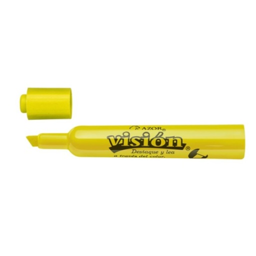 [301.2300AM] MARCADOR AZOR VISION 2300AM FLUORESENTE COLOR AMARILLO, PUNTO CINCEL 6MM TINTA BASE DE AGUA 301.2300AM