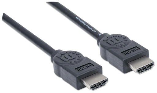 [308816] CABLE MANHATTAN 308816 HDMI M-M ALTA VELOCIDAD BLINDADO 1M COLOR NEGRO, 308816