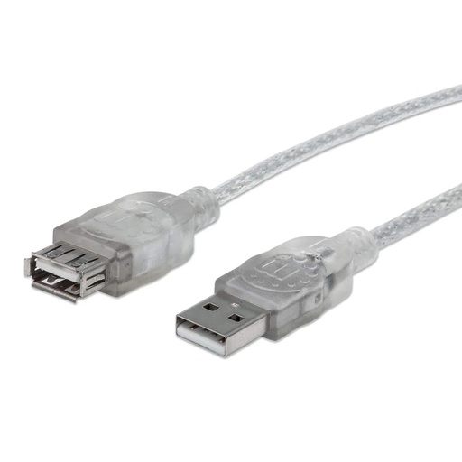 [340502] CABLE MANHATTAN MOD 340502 USB - EXTENSION , 4,5 M, USB A, USB A, MACHO/HEMBRA, COLOR TRANSPARENTE 340502