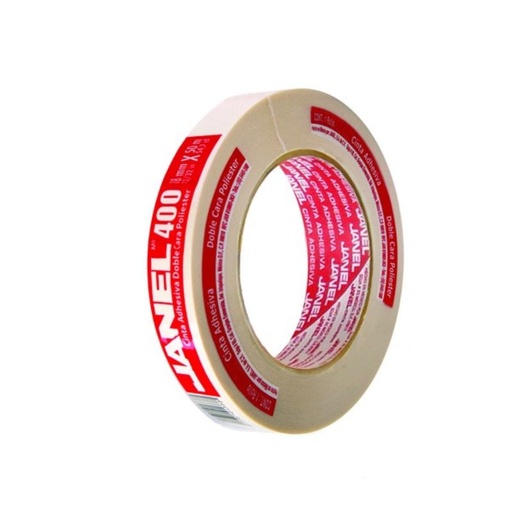 [4001250100] CINTA ADHESIVA JANEL MOD 400 DOBLE CARA DE 12X50 MTS 4001250100