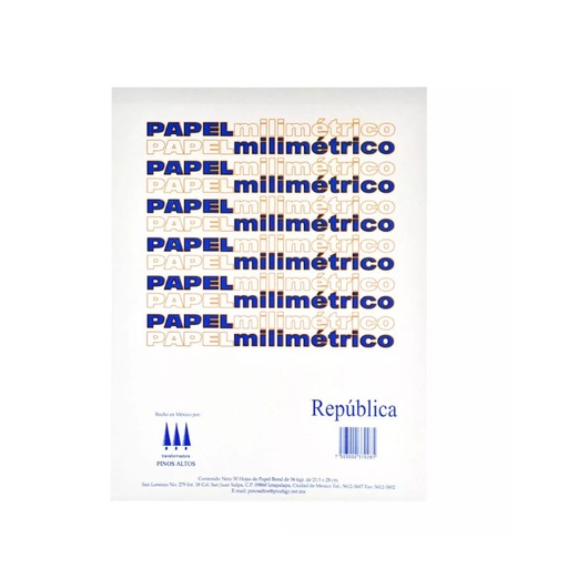 [45607082] BLOCK PINOS ALTOS BLOCK TAMAÑO CARTA MILIMETRICO 37KGS PM   45607082